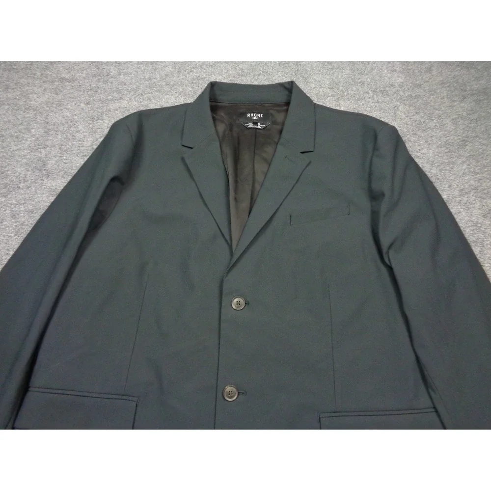 Rhone Commuter Blazer Mens 2XL Classic Fit Black Travel Sport Coat Zipper Pocket